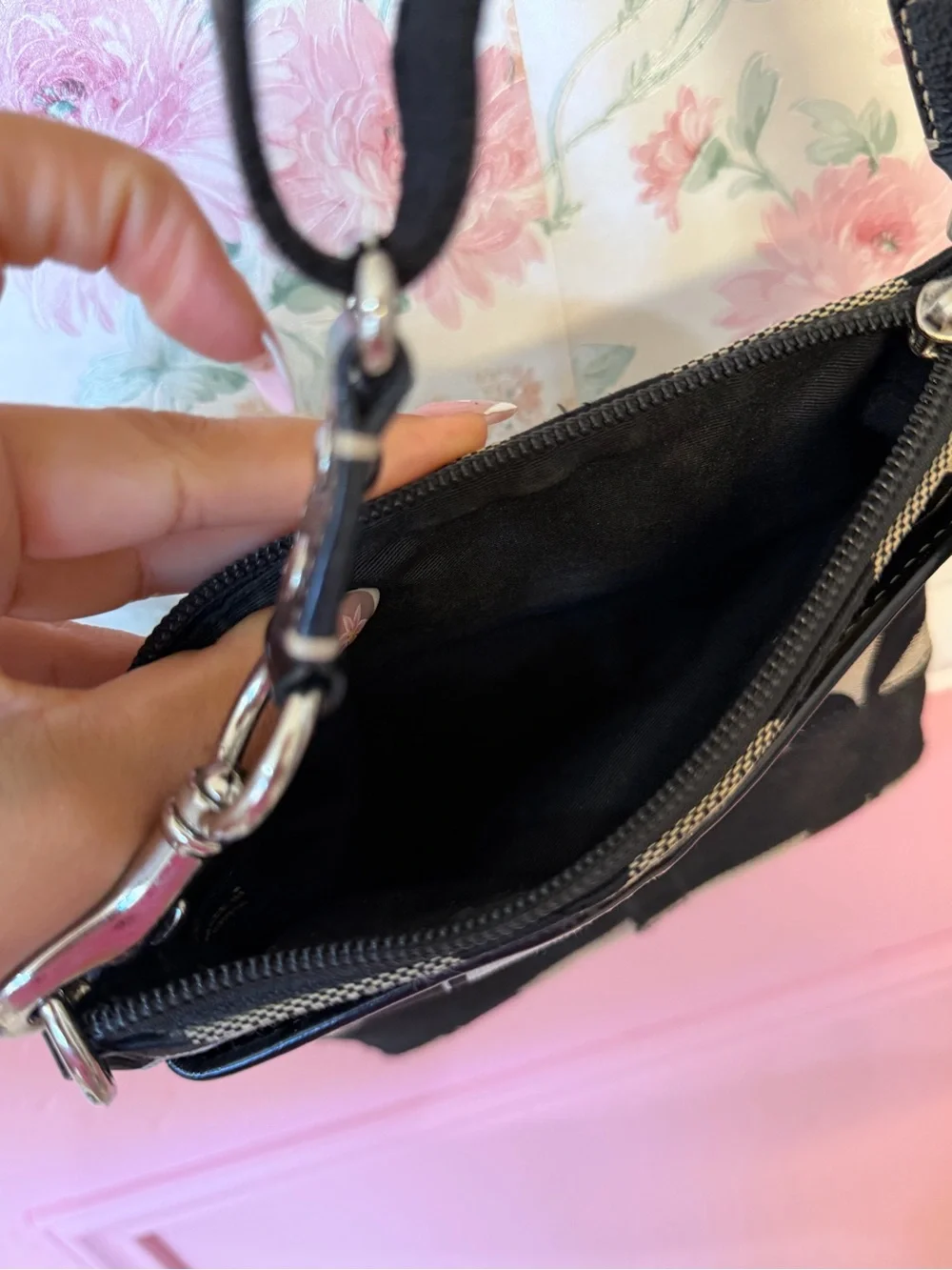 Y2kCoach Black & Khaki Signature Crossbody Bag
